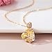 Austrian Crystal Heart Rose Flower Pendant Necklaces for Women Fashion 14K Gold Plated Dainty Necklace Hypoallergenic Jewelry (Aurora Borealis)