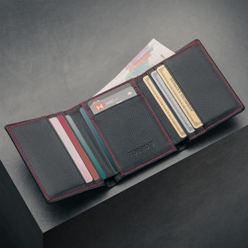 TORRO Leather Trifold Wallet – Premium Leather Trifold Slim Card Wallet for Men with 9 Card Slots and RFID Blocking3
