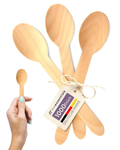 Inoverse 1000 Stück Holzlöffel 15.8 cm – Einweg Holzbesteck, Biologisch Abbaubar & Kompostierbar, Stabile Löffel für Party, Catering & Events