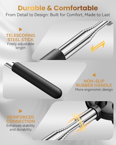 Telescoping Back Scratcher with 5 Detachable Heads, Gifts for Christmas, Stocking Stuffers for Men, Women, Him, Her, Dad, Funny White Elephant Gifts for Adults, Gift Box Included - Image 6