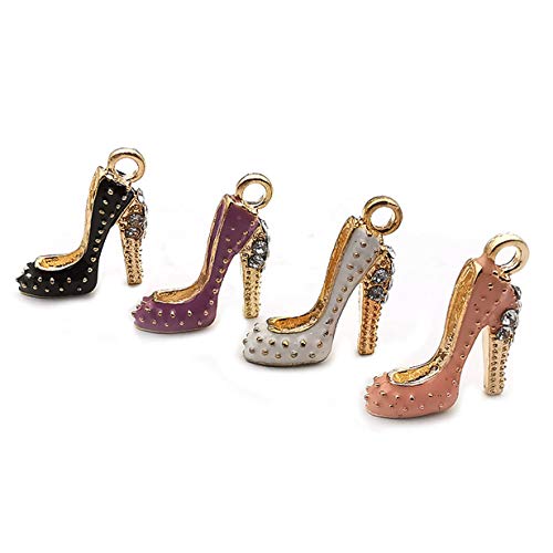 30Pcs Cute Women Crystal High Heel Shoe Charms Pendant Jewelry Findings for Jewelry Making Necklace Bracelet DIY HM420