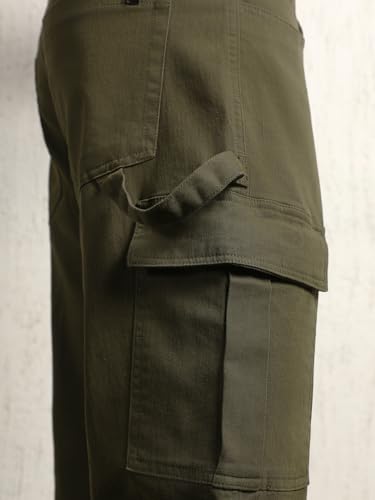 Image of Hubberholme Men Smart Casual Summer Cotton Loose Fit Mid-Rise Trousers 65