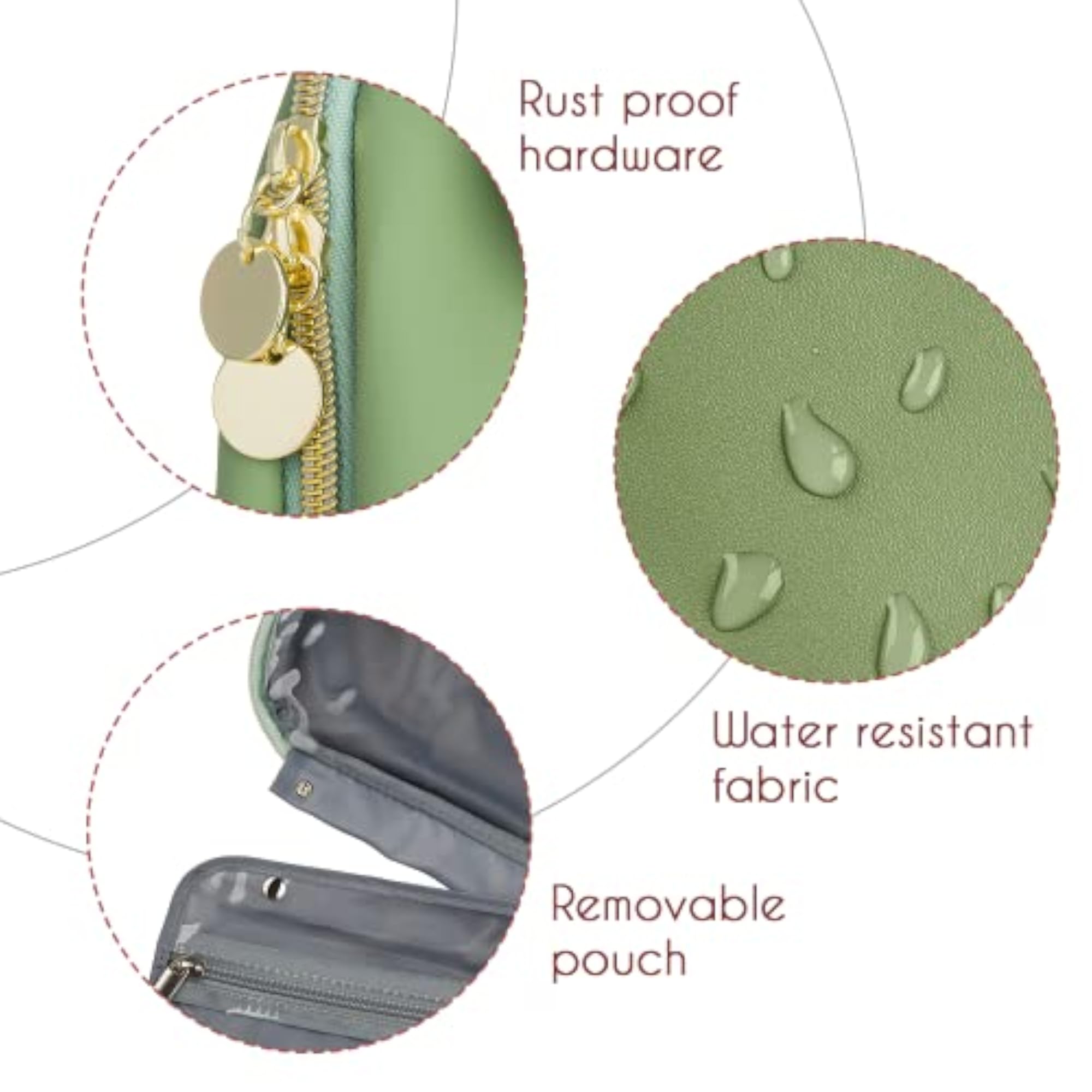 Sage Purse Style Toiletry Bag