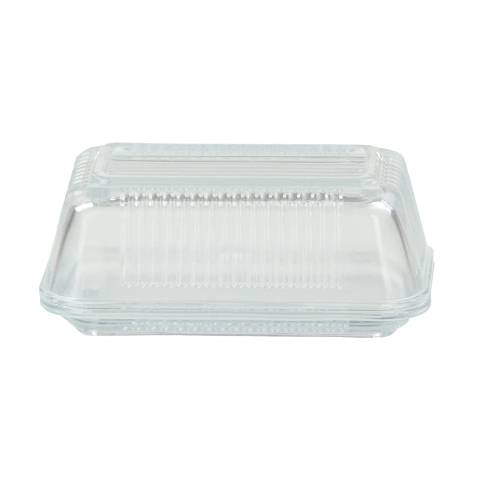 Home Basics Glass Butter Dish, Clear