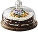 WANGQW Kuchenstand mit Kuppel, Hochzeitstorteständer mit Haushaltskuchen Pan Küche Anzeigetasche Glasabdeckung Massivholz Tablett Dessert Tischdekorationsplatte Kuchenstand