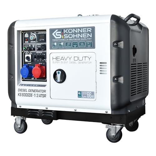 Diesel-Generator KS 9300DE-1/3 ATSR, diesel notstromaggregat 7500 W (400 V) / 6500 W (230 V), VTS-Phasenumschaltsystem, diesel stromerzeuger EURO 5, LED-Anzeige, Luftvorwärmer, ATS-Anschluss