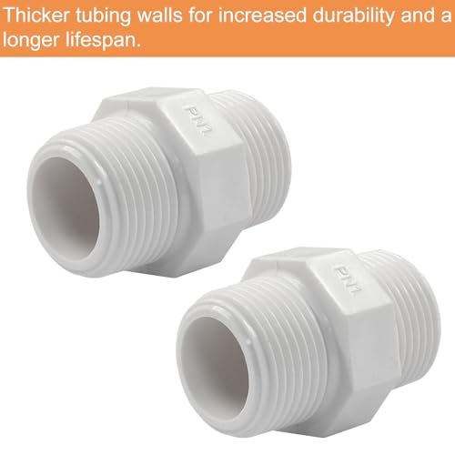 Murtenze QZ2309160013 Pipe Fitting, G3/4 Male Thread Hex Nipple - Versatile Hose Connector For Water Tanks - Pvc Plastic thumb #3