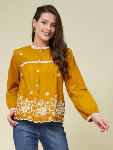 Image of J TURRITOPSIS Women's Cotton Peplum Casual Shirt