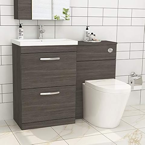 1000mm Grey Elm Bathroom Vanity Unit Set Cover