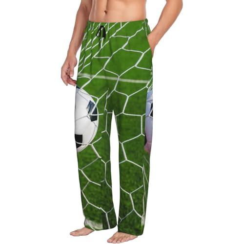 Football Breaking Through The Goal Pajama Pants for Men, Men's Separate Bottoms, Lounge Pants, Funny, Humorous2