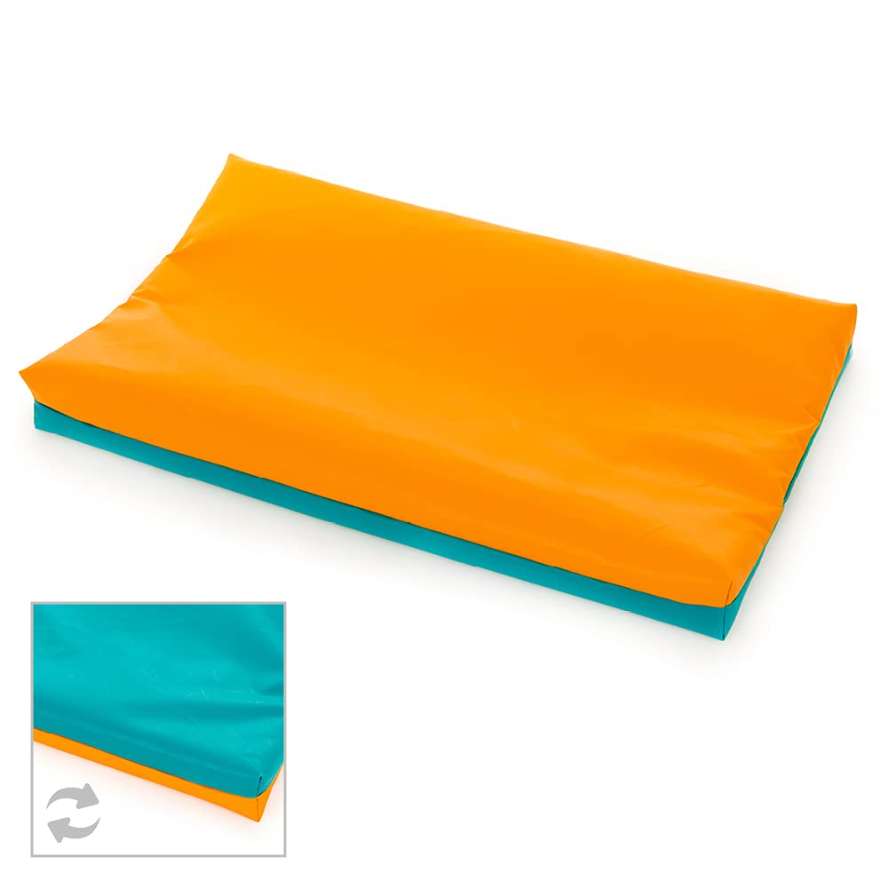 Sleeping LionzzzAqua/Orange Premium Baby Change Mat, Portable Changing Mats & Wedge Anti-Roll Waterproof Mat, Ergonomic Baby Changing Mat Baby Essentials for Newborn & Toddlers | Baby Products