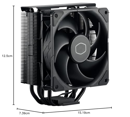 Cooler Master Hyper 212 Black Refroidisseur CPU Ventirad - Finition Aluminium, 4 Caloducs Compacts à Contact Direct Continu, Ventilateur SickleFlow 120 Edge, Brackets LGA1700 & AM5 - Noir