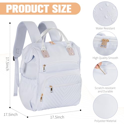 Laptop Backpack for Women, 16 Inch Fashion Computer Work Bag with USB Port, Large Capacity for Travel Business Casual, Blue3