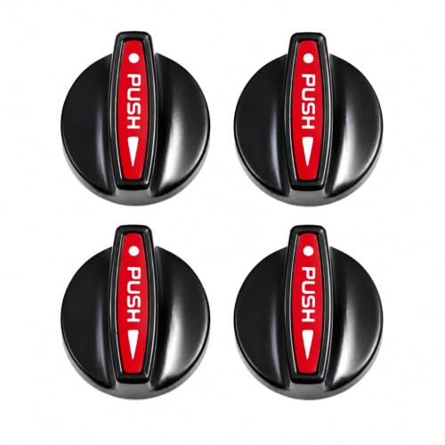 Image of Universal fit Knob for Gas Stove Replacement Parts | Long Lasting, Smooth Operation, Premium PVC On-Off Push Type 8 MM Spindle Black Knob for All Sleek Slim Modal Gas Stove (P2, Pack of-4)
