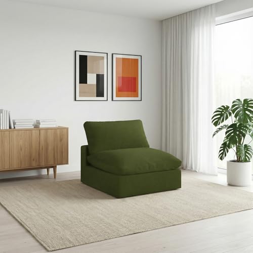 Image of Modular Sectional Sofa,Extra Comfty Deep-Seat-Filled Couch,Green Modern Couches for Living Room,Apartment,Office,Small Space