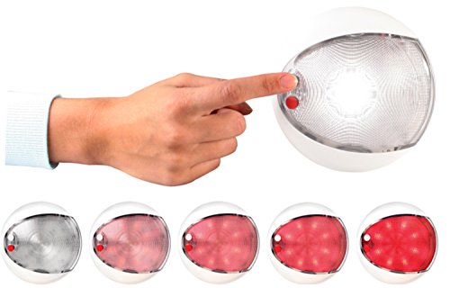 Hella 959950121 '9950 Series' EuroLED Touch Multivolt White/Red 9-33V DC Dual Color LED Interior Light with White Shroud
