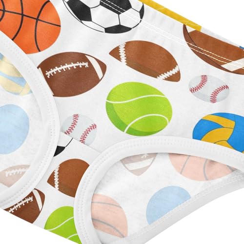 Cotton Girls Underwear Toddlers Cute Sports Balls White Girl Panties Cute Fancy Underpants Briefs 2t4