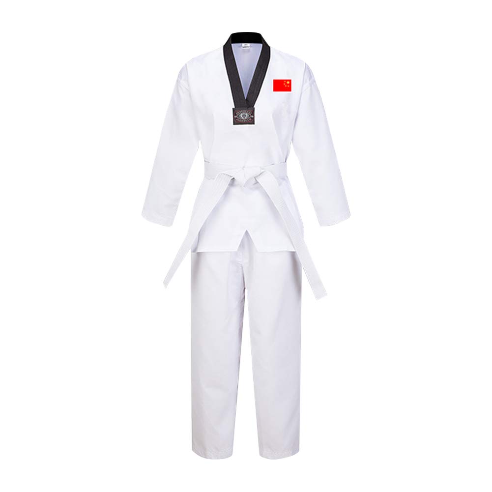 Gtagain Unisex Adulto Niño Taekwondo Kimono Dobok Sudadera Uniforme Traje Gi - Hombre Ropa Deportiva Artes Marciales Karate Kung Fu Conjuntos Cinturón Algodón/Poliéster Manga Larga/Manga Corta