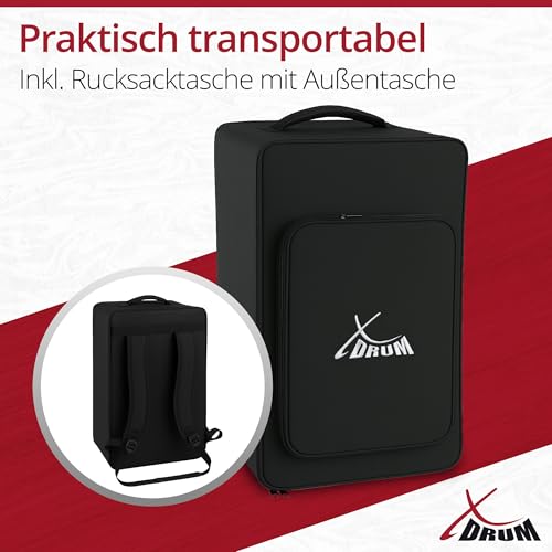 Cajon Xdrum Peruana Hard Wood mit Tasche und verstellbaren Gurten