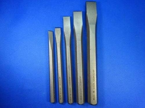 Wilde Tool - Juego de 5 cinceles en frío, fabricado en Estados Unidos, acero de alta carbono de calidad profesional