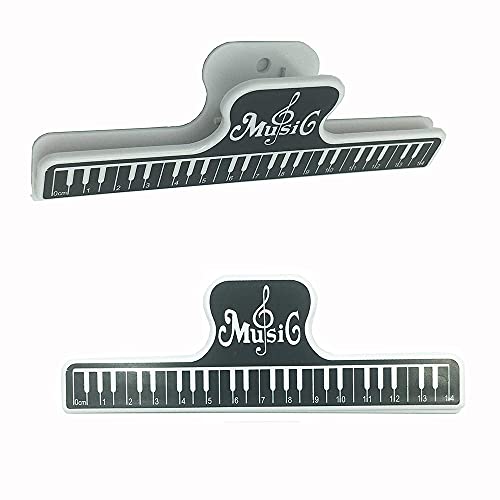 Music Book Clip Music Page Holder,Piano Music Book Holder, Plastic Black Book Clip L Size (Black)