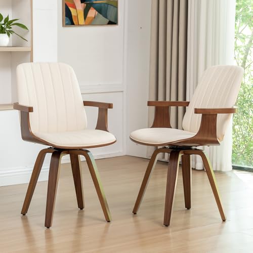 WUPOTO Mid Century Swivel Dining Chair Set of 2