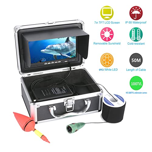 Kamera Wędkarska 2. 0 M / 30m 50m 100 0TVL Zestaw aparatu wideo podwodnego 6 PCS LED. Światła z 7 "calowy monitor kolorowy(SYF002M-50M)