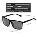 NIEEPA Men's Driving Sports Polarized Sunglasses Square Wayfarer Plastic Frame Glasses (Grey Lens/Black Frame)