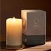 FLAMELESS CANDLES Flickering with Realistic Moving Flame - Romantic Candle Light for a Beautiful Relaxing Home - Real Wax Pillar Candles Battery Operated with Timer (Ivory White, 3 x 5 inches)