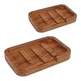 HTB Teak-Seifenschale für die Dusche, Holzene dekorative Seifenhülle mit erhöhtem Bodendesign,...