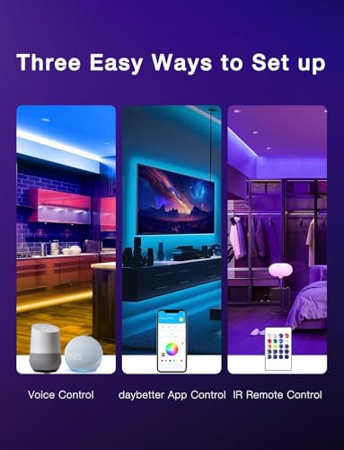 Tira LED inteligente WiFi RGB 100 pies con control por voz miniatura 3