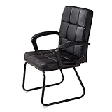 JIEER-C Silla para Computadora Silla de Escritorio de Cuero de PU de Respaldo Alto Silla para Computadora Ejecutiva con Pie de Arco Reposabrazos Fijo Silla de Oficina Ergonómica para Sala de Reunion