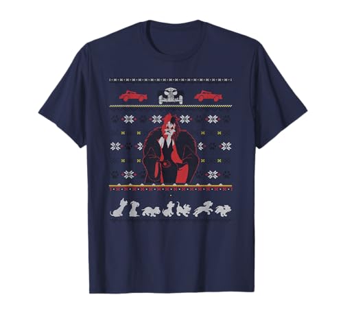 T-shirt pull de Noël moche Cruella de Vil Disney vêtement de fête geek