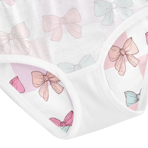 Wusikd Bows Checkered Girls' Underwear Cotton Girls Briefs Soft Toddler Underwear 2T 5
