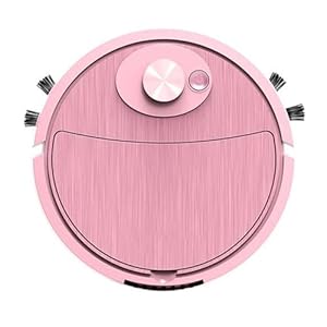 Mini Reiniger Kehrroboter mit Akku Roboter Automatischer Saugroboter Ultra Slim Leise Reinigt Hartböden bis Mittelflor Teppiche Integraler Speicher Mehrere Reinigungsmodi Rosa