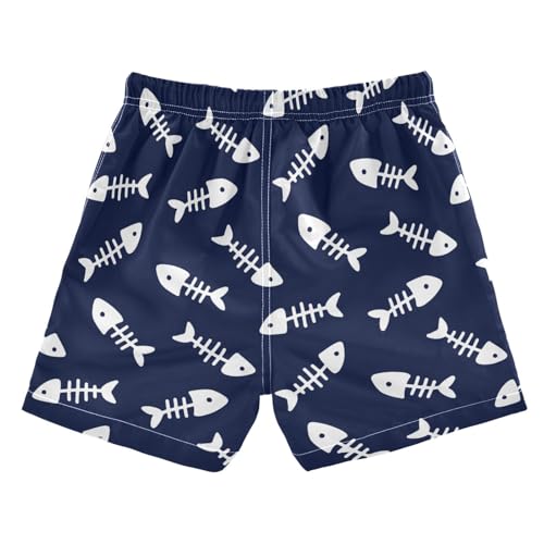 JUNZAN Father Son Matching Swim Trunks Fish Bones Dad and Son Matching Swim Trunks for Men and Boy Board Shorts3