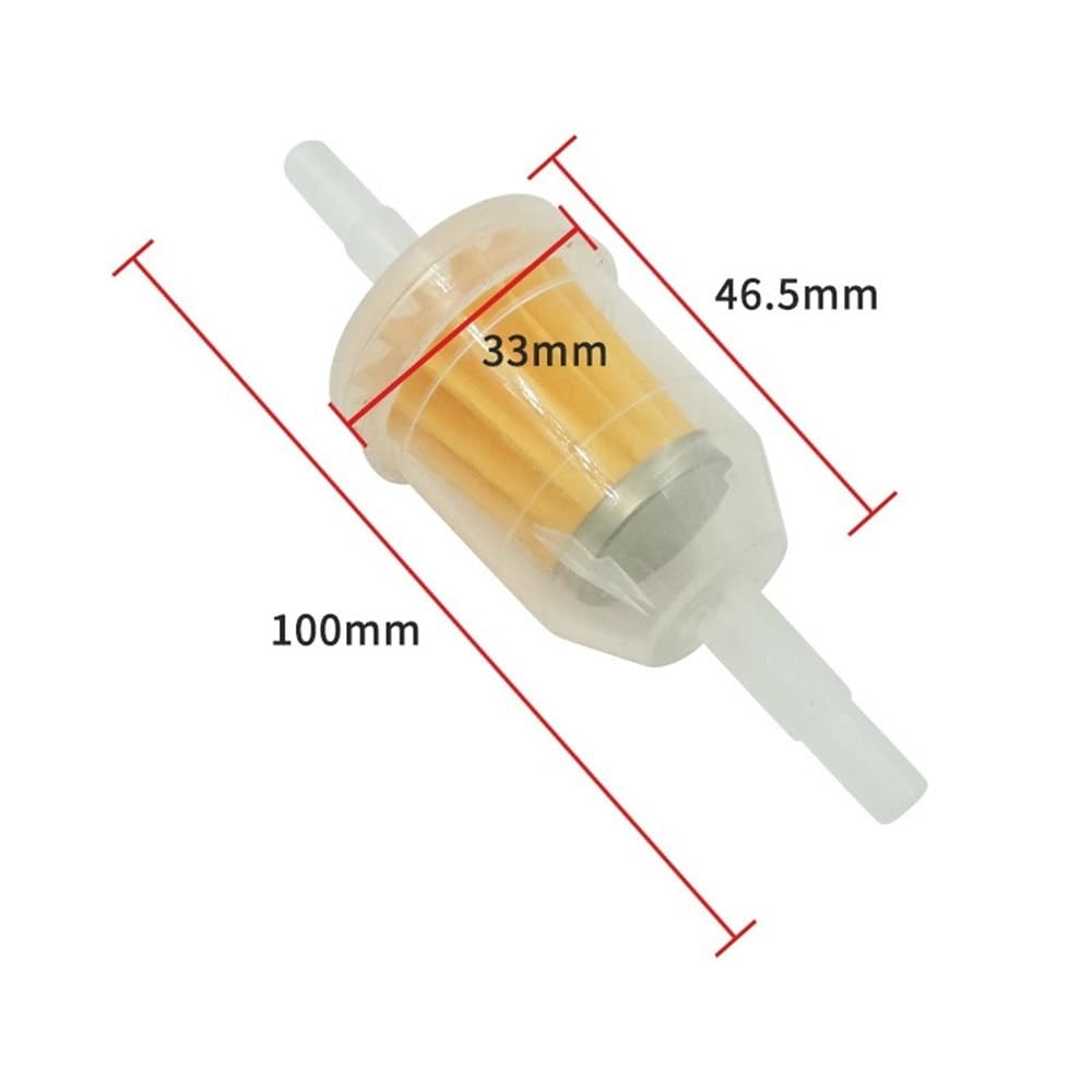 Filtro de Combustible en línea Universal de 6 mm a 8 mm, Apto for cortacéspedes de Motor pequeño y Motocicletas.(20pcs)