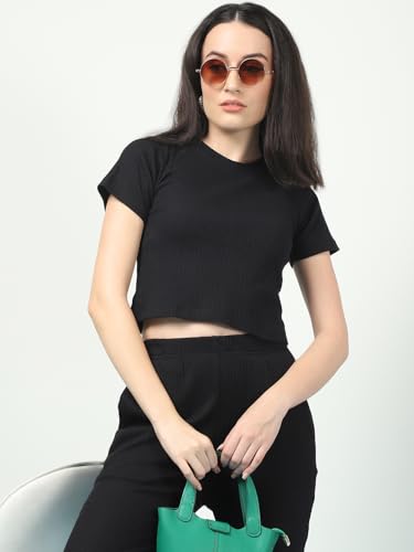 Image of Rigo Cotton Solid Co-ord Set for Women | Round Neck, Slim Fit Tracksuit Co-ords Set for Women | Two Piece Co ord Set | Casual Wear, Beach Wear, Vacation Wear Outfit for Women