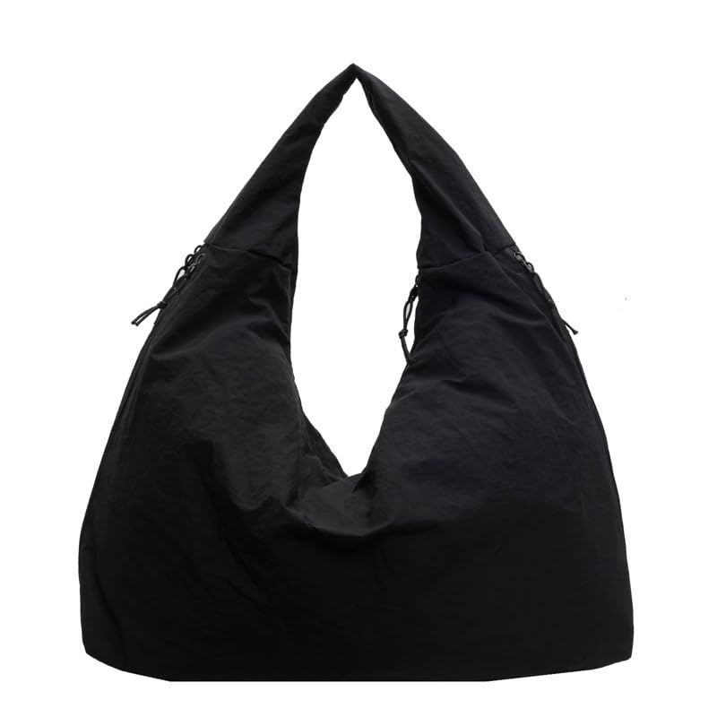 Bolso hobo para mujer, bolso tote elegante, bolso grande de hombro con cremallera, práctico bolso de nailon para trabajo, viaje y compras miniatura 1