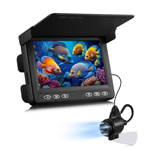 4.3インチ 魚群探知機 水中カメラ 釣り用 1000TVL & 5000mAh バッテリー 井戸探査、特定の水中作業など多用途(15m without DVR)