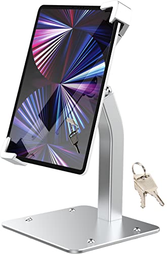 Oilcan Soporte Tablet Seguridad, Porta iPad Antirrobo para Mesa, Soporte Tableta Quiosco Minorista Cerradura [Rotación 360° & Robusto] para iPad, Galaxy Tab, E Reader, Amazon Fire, 7 11