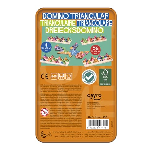 Miniatura 3 de Cayro - Dominó Triangular - Juego de Mesa de Estrategia y Puntuación - Fichas Triangulares con 3 Opciones de Juego - Diversión en Familia - Fomenta el Pensamiento Lógico - 2-4 Jugadores