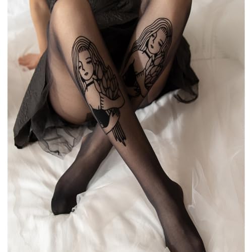 Image of Ulalaza Sparkle Hollow Out Letter Nude Colorful Rhinestone Hot Drilling Fishnet Pantyhose Tights for women Luminous