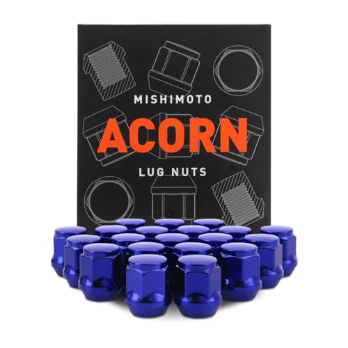 Image of Mishimoto Steel Lug Nuts, M12x1.5, Acorn Seat, 20pc Set, Blue