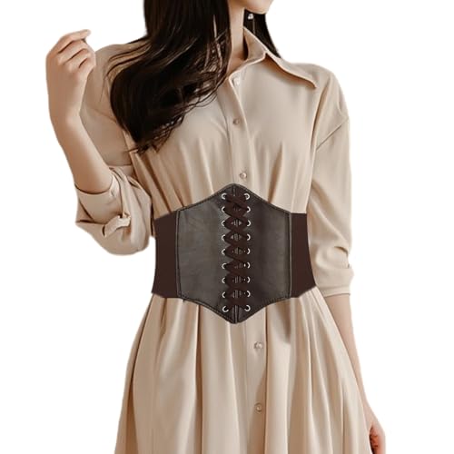 Lyramis Corset Pirate Femme,Ceinture Corset Femme Pirate Bustier,Noir Taille Serre Medieval Steampunk Cuir Bustiers (FR/ES, Alpha/lettres, Taille unique, Taille normale,...