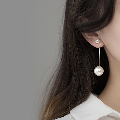 Freshwater Pearl Threader Tassel Earrings 925 Sterling Silver Statement Dangle Earring Ear Jackets Pearls Drop Long Chain Earrings Wedding Studs Fashion Dainty Birthday Jewelry Gifts for Women Girls Sensitive Ears2
