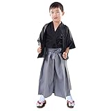 Kinder Samurai Kimono Set - bestehend aus 1 Kendo Gi Kimono + 1 Hakama Hosenrock + 1 Haori Kimono