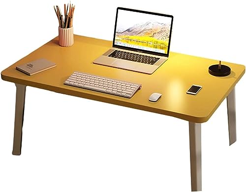 ローテーブル 折りたたみテーブル ベッドテーブル 70*40*27 ちゃぶ台 北欧 無地 安定性強 一人暮らし 組み立て不要 省スペース 姿勢改善 猫背対策 ラップデスク PCデスク 在宅勤務 学習机 キャンプ 食事 多機能 イエロー(S)