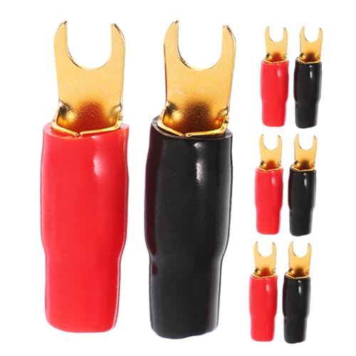 Unomor Speaker Wire Terminal Connectors Pairs Fork Spade Adapters High Power Audio System Crimp Terminals and Stable