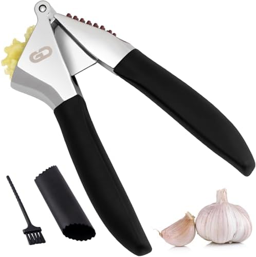 Garlic Press Set – Heavy Duty Rust-Resistant Garlic Crusher & Min...